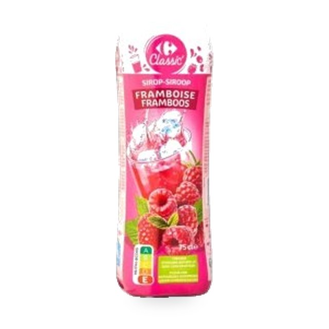 Sirop de framboise Carrefour Classic 75c prix au kg