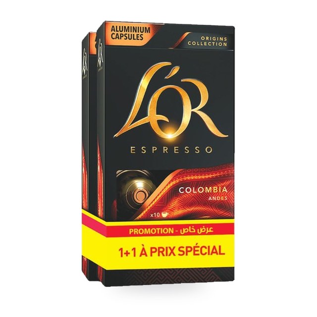 Lot de 2 boîtes de 10 capsules de café diverses saveurs – L’OR