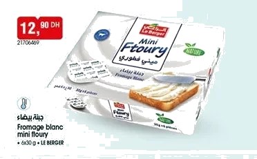 Fromage blanc mini ftoury Le Berger – Lot de 6 x 30g