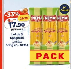 Lot de 3 spaghetti – 500g x 3 – NEMA