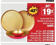 Assiette plate en porcelaine Sahra – 21cm