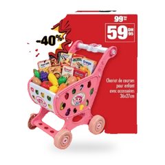 Chariot de courses pour enfant avec accessoires – 36x27cm