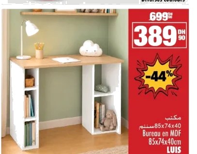 Bureau en MDF Luis – 85x74x40cm