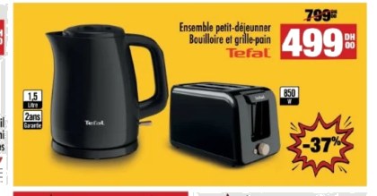 Ensemble petit-déjeuner bouilloire et grille-pain Tefal – 1,5 L