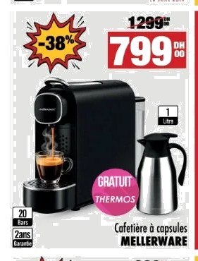 Cafetière à capsules Mellerware – 1 L