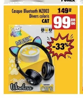 Casque Bluetooth MZ003 (divers coloris)