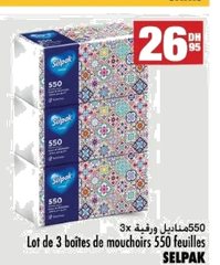 Boîtes de mouchoirs 550 feuilles – Lot de 3