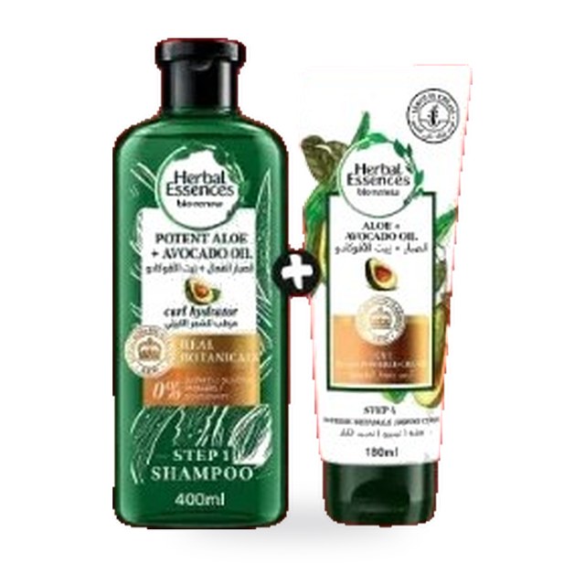 Shampoing 400 ml + crème 180 ml Herbal Essences à l’aloé et à l’avocat
