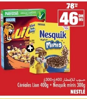 Céréales Lion + Nesquik minis – Lot de 2