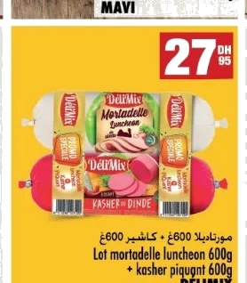 Mortadelle luncheon et kasher piquant Délimix – Lot 600 g + 600 g