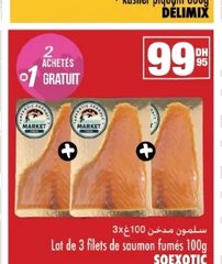 Filets de saumon fumés Soexotic – Lot de 3 x 100 g