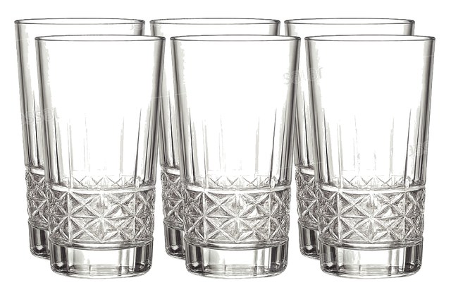 6 VERRES A EAU FORME HAUTE