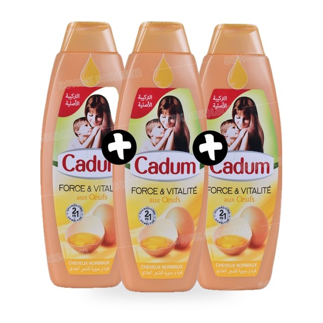 LOT DE 3 SHAMPOOINGS 190ML CADUM ( 2 ACHETES = 1 GRATUIT)