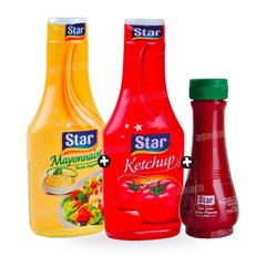 LOT MAYONNAISE 330G + KETCHUP 300G + SAUCE PIQUANTE 170G STAR