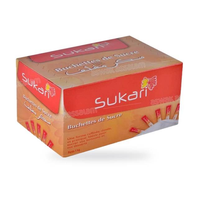 SUCRE EN BUCHETTES 1KG SUKARI