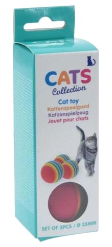 Lot de 3 Balles pour Chat 35 mm