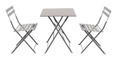 Table avec 2 Chaises en Acier avec Traitement Anti-Corrosion
