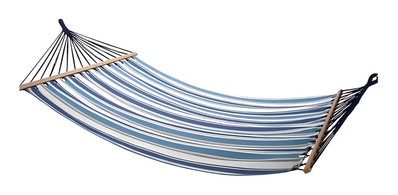 Hamac Rayure en Tissu Raye Bleu/ Blanc 200x150cm