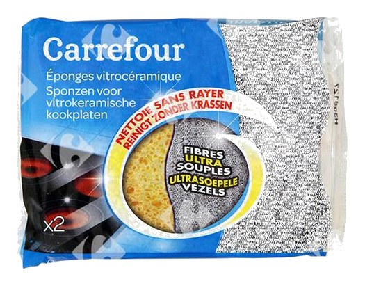 Éponges Grattantes Vitrocéramique Carrefour 2 unités