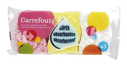 Éponges Végétales Super Absorbant Carrefour 3 unités