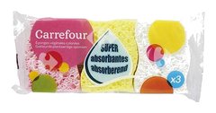 Éponges Végétales Super Absorbant Carrefour 3 unités