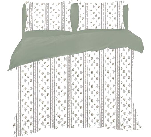 Set de Draps Microfibre Beige Fleur Kasa 260x280cm