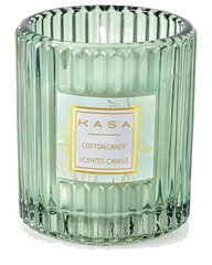 Bougie Parfumée en Verre Vert Gravée au Parfum de Coton Candy