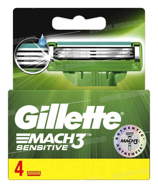 Recharges de lames de rasoir Mach3 Sensitive Gillette 4 unités