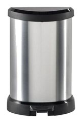 Poubelle à Pédale Deco Argenté Curver 15 L
