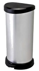 Poubelle à Pédale Deco Ovale Argenté Curver 40 L