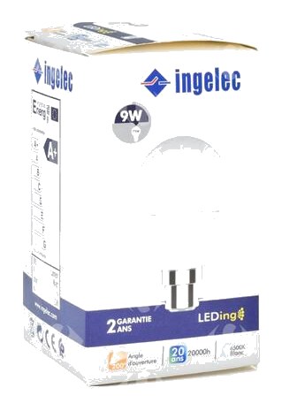 Lampe Led Baïonnette Blanche A60 09W B22