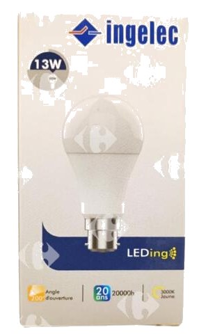 Lampe LED A60 B22 Lumière Jaune 13W