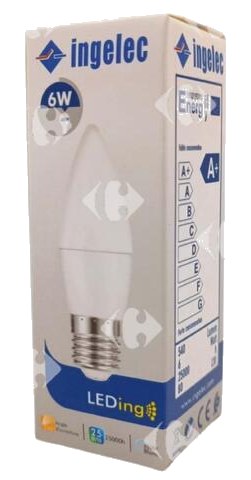 Lampe LED Flamme E27 Blanche LEDF06E27B 6W