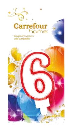 Bougie d'Anniversaire Chiffre 6 Carrefour Home 1 unité
