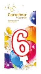 Bougie d'Anniversaire Chiffre 6 Carrefour Home 1 unité