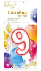 Bougie d'Anniversaire Chiffre 9 Carrefour Home 1 unité
