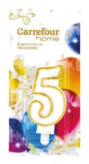 Bougie d'Anniversaire Chiffre 5 Carrefour Home 1 unité