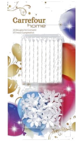 Bougie Anniversaire Classic Blanches CARREFOUR HOME