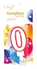 Bougie d'Anniversaire Chiffre 0 Carrefour Home 1 unité