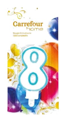Bougie d'Anniversaire Chiffre 8 Carrefour Home 1 unité