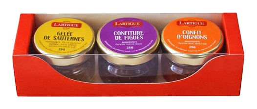 Coffret de 3 Mini Confits : Figue/Oignon/Sauternes Lartigue 150 g