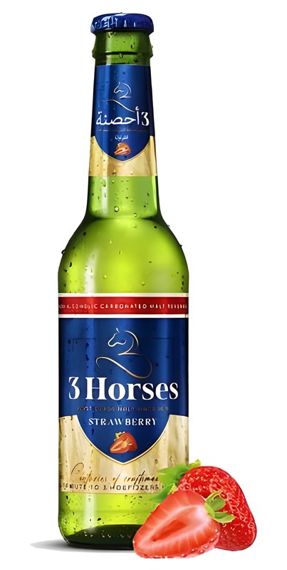 Bière Sans Alcool Fraise 3 Horses 33 cl
