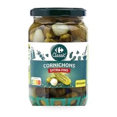 jLé Cornichons extra-fins Carrefour 37cl