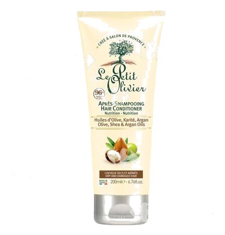Après-Shampooing Soin aux Huiles d'Olive, Karité & Argan Nutrition Cheveux Secs et Abîmés Le Petit Olivier 200ml