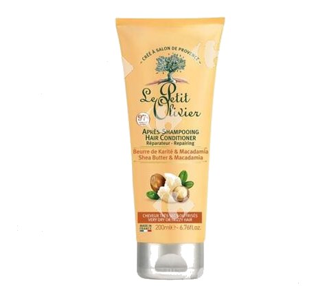 Après-Shampooing Soin Réparateur Beurre de Karité & Macadamia Cheveux très secs ou frisés Le Petit Olivier 200ml