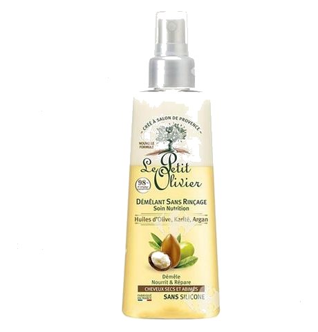 Crème de Soin Sans Rinçage Soin aux Huiles d'Olive, Karité & Argan Nutrition Cheveux Secs et Abîmés Le Petit Olivier 200ml