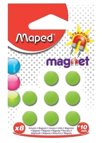 Maped Magnets Diamètre 10 mm 8 Plaquettes