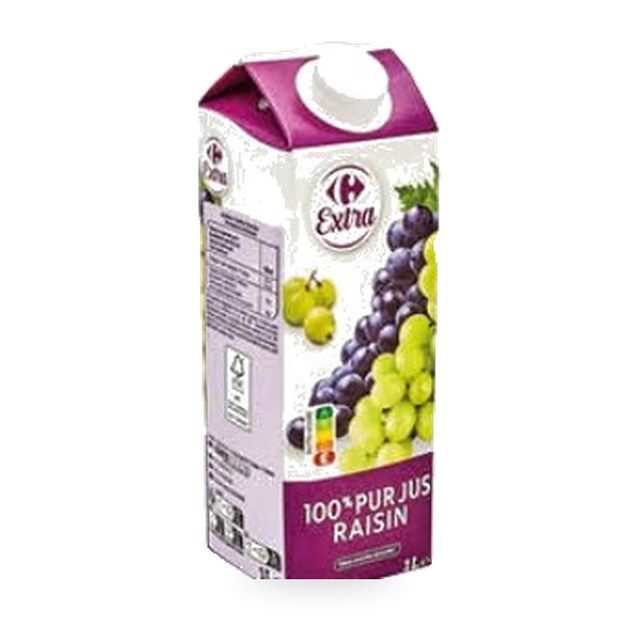 Jus de ralslns 100% pur jus Carrefour 1L