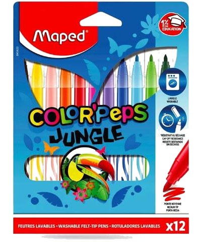Feutres Color'Peps Jungle Maped 12 Unités