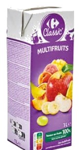 Jus multifruit à base de concentré Carrefour 1L